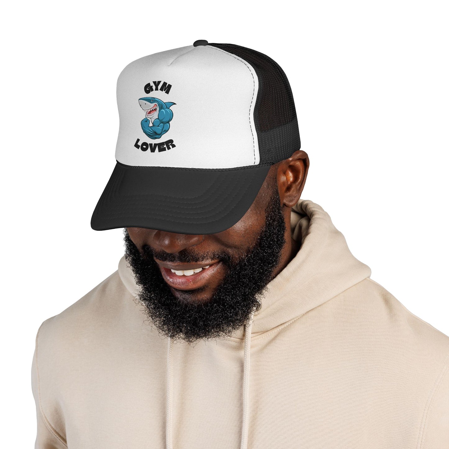 Gym Lover Trucker Hat — Shark Fitness Mesh Cap