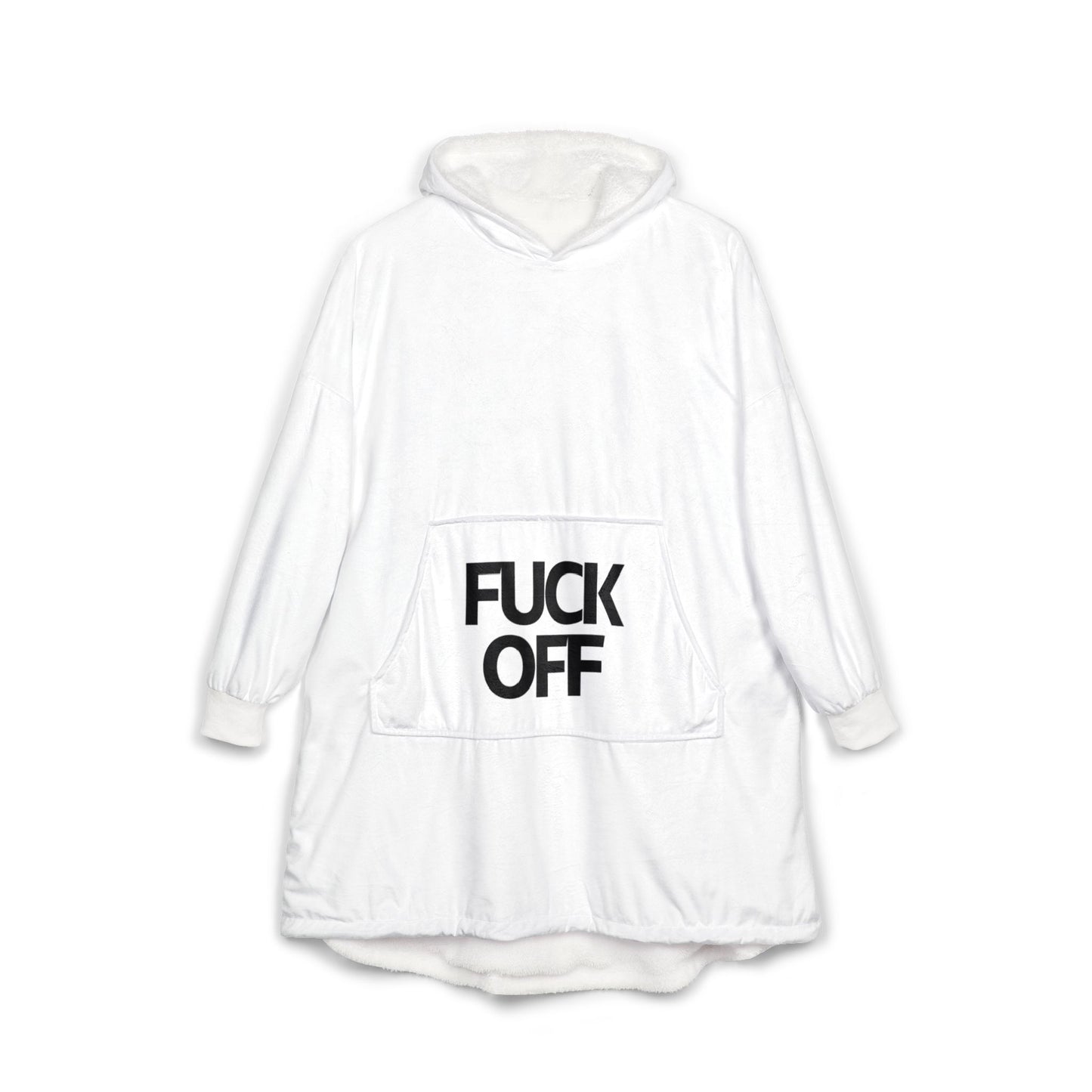 Hooded Blanket — 'FUCK OFF' Cozy Wearable Throw